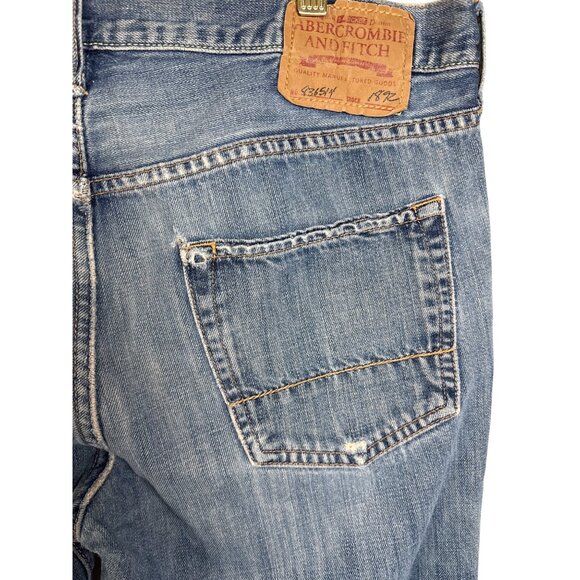Abercrombie & Fitch Mens Jeans Low Rise Boot Cut Button Fly Y2K Distressed Plaid - Picture 9 of 15